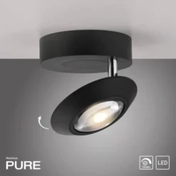 Neuhaus PURE® LED Deckenleuchte PURE Oculis, black pearl , Tronicdimmer, dreh+schwenkbar