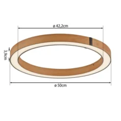 Neuhaus PURE® LED Deckenleuchte PURE LINES ROUND, Eiche geölt, 50 cm, dimmbar