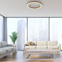 Neuhaus PURE® LED Deckenleuchte PURE LINES ROUND, Eiche geölt, 50 cm, dimmbar