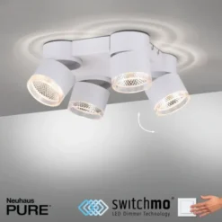 Neuhaus PURE® LED Deckenleuchte PURE Nola weiß 4 flammig drehbar dimmbar