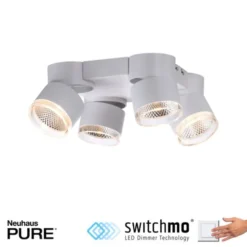 Neuhaus PURE® LED Deckenleuchte PURE Nola weiß 4 flammig drehbar dimmbar