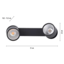 Neuhaus PURE® LED Deckenleuchte PURE Nola, schwarz, 2-flammig, drehbar, dimmbar