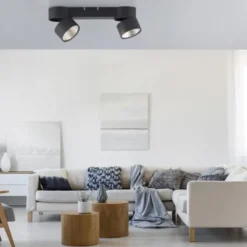Neuhaus PURE® LED Deckenleuchte PURE Nola, schwarz, 2-flammig, drehbar, dimmbar