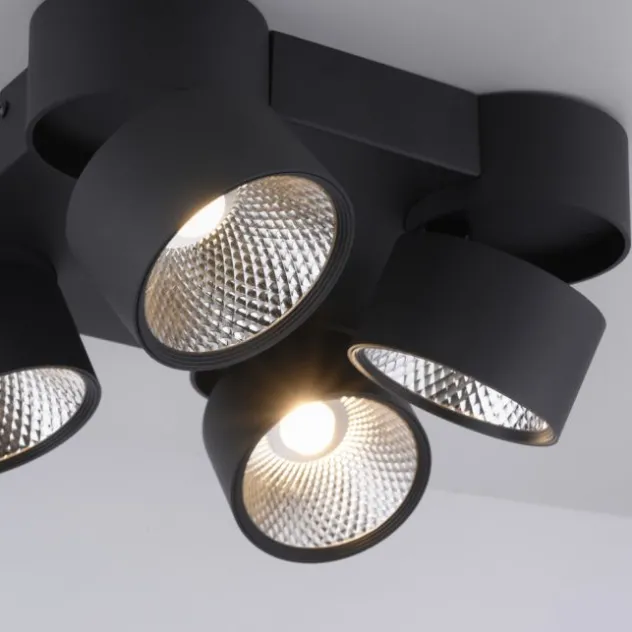 Neuhaus PURE® LED Deckenleuchte PURE Nola, schwarz, 4-flammig, drehbar, dimmbar