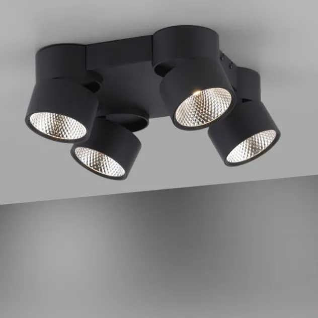 Neuhaus PURE® LED Deckenleuchte PURE Nola, schwarz, 4-flammig, drehbar, dimmbar