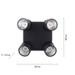 Neuhaus PURE® LED Deckenleuchte PURE Nola, schwarz, 4-flammig, drehbar, dimmbar