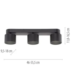 Neuhaus PURE® LED Deckenstrahler PURE Cup, black pearl, 3-flammig, dreh und schwenkbar