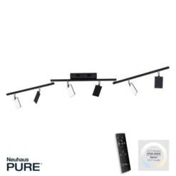 Neuhaus PURE® LED Deckenstrahler PURE Mira, black pearl, 6-flammig, dimmbar, CCT