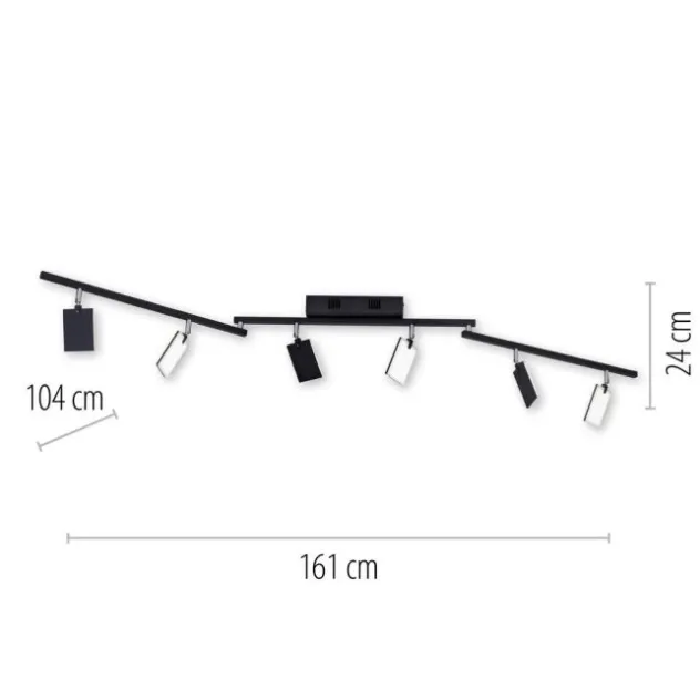 Neuhaus PURE® LED Deckenstrahler PURE Mira, black pearl, 6-flammig, dimmbar, CCT