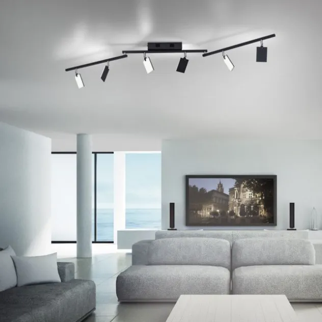 Neuhaus PURE® LED Deckenstrahler PURE Mira, black pearl, 6-flammig, dimmbar, CCT