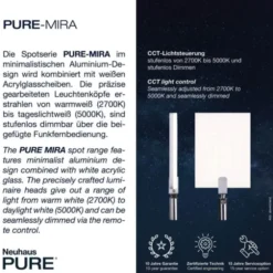 Neuhaus PURE® LED Deckenstrahler PURE Mira, black pearl, 6-flammig, dimmbar, CCT