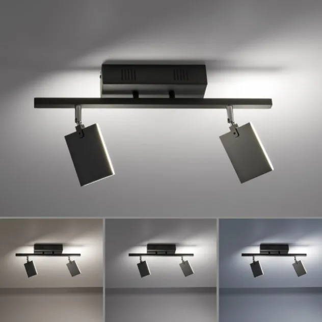 Neuhaus PURE® LED Deckenstrahler PURE Mira, black-pearl, 2-flammig, dimmbar, CCT