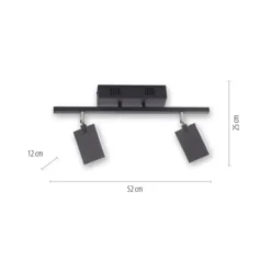 Neuhaus PURE® LED Deckenstrahler PURE Mira, black-pearl, 2-flammig, dimmbar, CCT