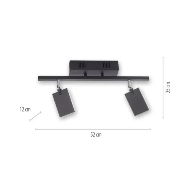 Neuhaus PURE® LED Deckenstrahler PURE Mira, black-pearl, 2-flammig, dimmbar, CCT