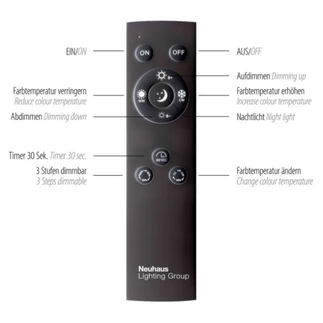 Neuhaus PURE® LED Deckenstrahler PURE Mira, black-pearl, 2-flammig, dimmbar, CCT