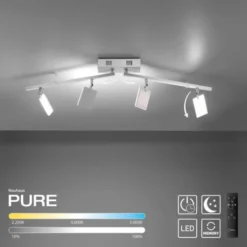 Neuhaus PURE® LED Deckenstrahler PURE Mira, diamond (alu), 4-flammig, dimmbar CCT