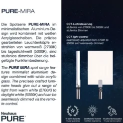 Neuhaus PURE® LED Deckenstrahler PURE Mira, diamond (alu), 4-flammig, dimmbar CCT