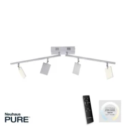 Neuhaus PURE® LED Deckenstrahler PURE Mira, diamond (alu), 4-flammig, dimmbar CCT