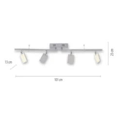 Neuhaus PURE® LED Deckenstrahler PURE Mira, diamond (alu), 4-flammig, dimmbar CCT