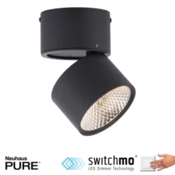 Neuhaus PURE® LED Deckenstrahler PURE Nola, schwarz, 1-flammig, drehbar, dimmbar