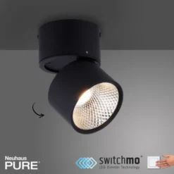 Neuhaus PURE® LED Deckenstrahler PURE Nola, schwarz, 1-flammig, drehbar, dimmbar