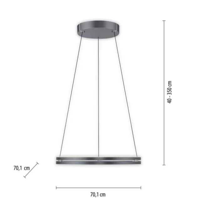 Neuhaus PURE® LED Pendelleuchte PURE E-Loop mystic grey (grau)