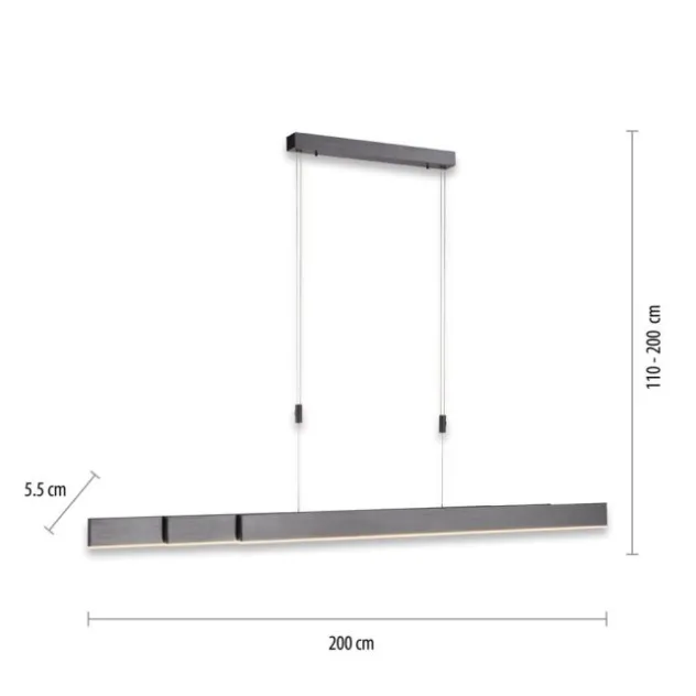 Neuhaus PURE® LED Pendelleuchte PURE Moto e-SLIDE® platin (grau)