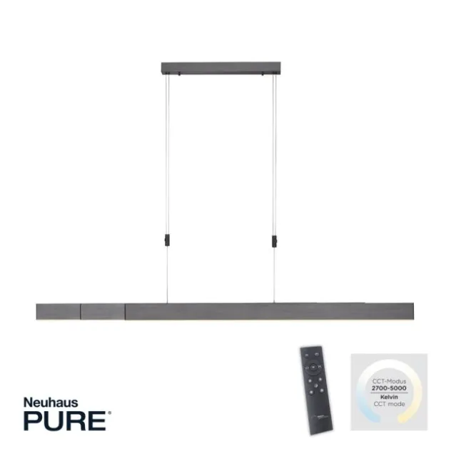 Neuhaus PURE® LED Pendelleuchte PURE Moto e-SLIDE® platin (grau)