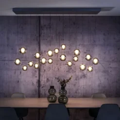 Neuhaus PURE® LED Pendelleuchte PURE Popup, mystic grey, 19-flammig