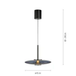 Neuhaus PURE® LED Pendelleuchte PURE E-Vitrum, platin (grau), höhenverstellbar