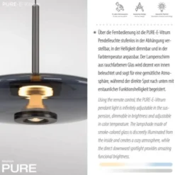 Neuhaus PURE® LED Pendelleuchte PURE E-Vitrum, platin (grau), höhenverstellbar
