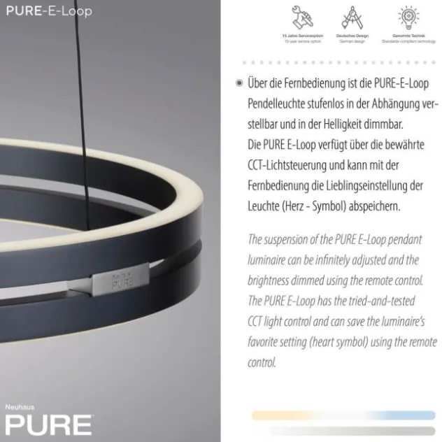 Neuhaus PURE® LED Pendelleuchte PURE E-Loop mystic-grey (grau)