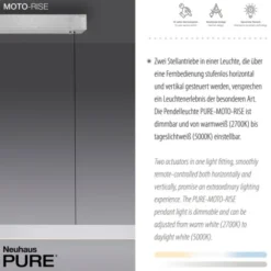 Neuhaus PURE® LED Pendelleuchte PURE Moto-Rise diamond (alu)