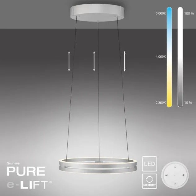 Neuhaus PURE® LED Pendelleuchte PURE E-Loop stone (alu)