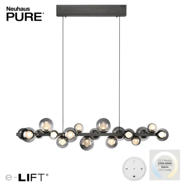 Neuhaus PURE® LED Pendelleuchte PURE E-Popup platin (grau)
