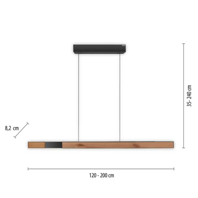 Neuhaus PURE® LED Pendelleuchte PURE Moto-Rise oak/black pearl