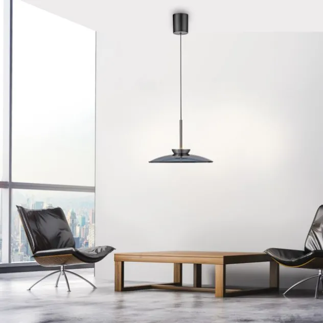 Neuhaus PURE® LED Pendelleuchte PURE E-Moon, platin (grau) Fernbedienung