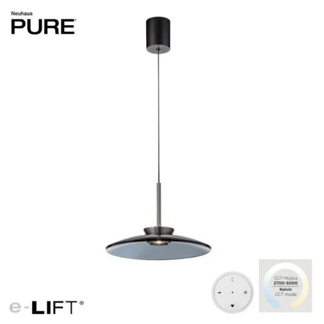 Neuhaus PURE® LED Pendelleuchte PURE E-Moon, platin (grau) Fernbedienung