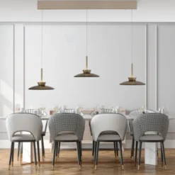 Neuhaus PURE® LED Pendelleuchte PURE Moon, bronce, 3-flammig, Lift, dimmbar