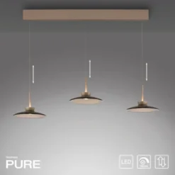 Neuhaus PURE® LED Pendelleuchte PURE Moon, bronce, 3-flammig, Lift, dimmbar