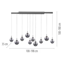 Neuhaus PURE® LED Pendelleuchte PURE E-Infinity, mystic grey mit e-Slide Funktion