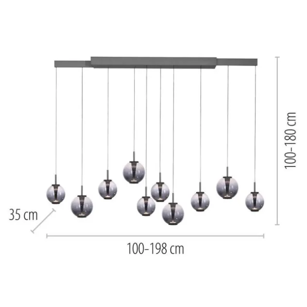 Neuhaus PURE® LED Pendelleuchte PURE E-Infinity, mystic grey mit e-Slide Funktion