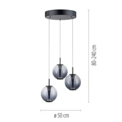Neuhaus PURE® LED Pendelleuchte PURE E-Infinity, mystic grey, mit e-Lift Funktion
