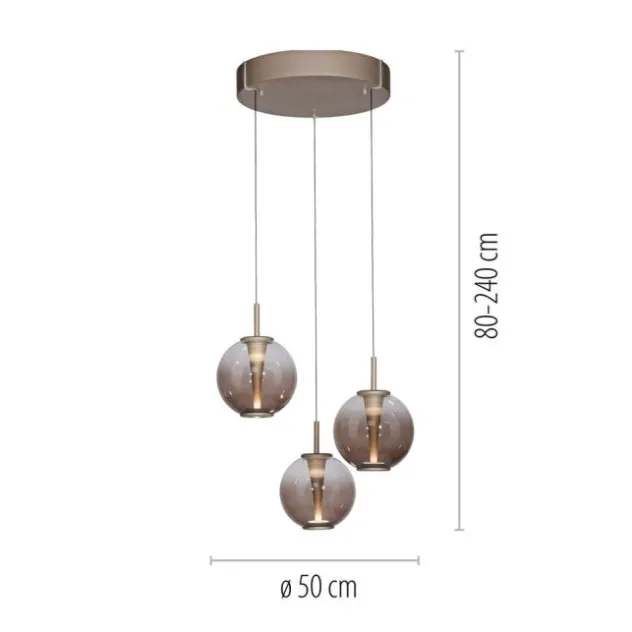 Neuhaus PURE® LED Pendelleuchte PURE E-Infinity, bronce, mit e-Lift Funktion