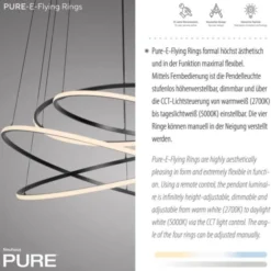 Neuhaus PURE® LED Pendelleuchte PURE E-Flying Rings mystic grey (grau)