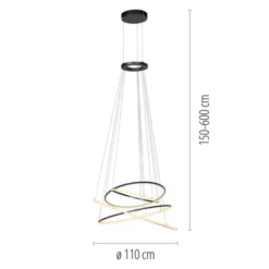 Neuhaus PURE® LED Pendelleuchte PURE E-Flying Rings mystic grey (grau)