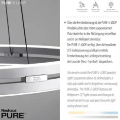 Neuhaus PURE® LED Pendelleuchte PURE E-Loop stone (alu)