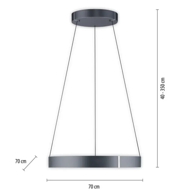 Neuhaus PURE® LED Pendelleuchte PURE E-Clipse mystic grey (grau)