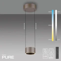 Neuhaus PURE® LED Pendelleuchte PURE Clipse, bronce, Fernbedienung, dimmbar