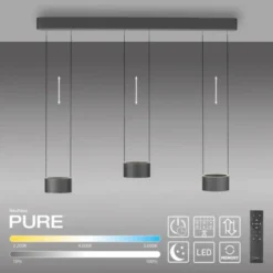 Neuhaus PURE® LED Pendelleuchte PURE Clipse, mystic-grey (grau), Fernbedienung, Comfort Lift